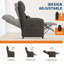 Fauteuil inclinable électrique avec massage et chaleur, fauteuil inclinable électrique en lin réglable avec port USB, poches latérales et dossier haut-155379333