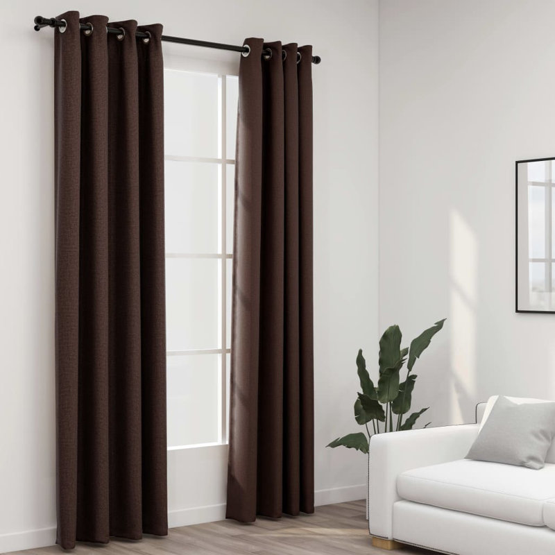 Chaarvi Blackout Curtain Pair, 140cm Width x 225cm Drop, Taupe
