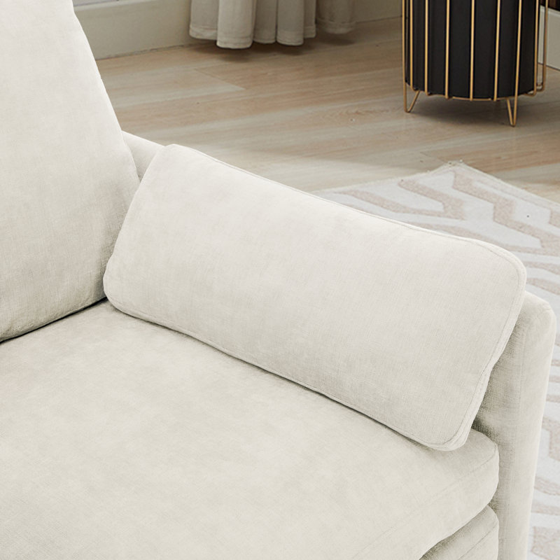 Canapé rembourré surdimensionné et confortable, Chenille beige