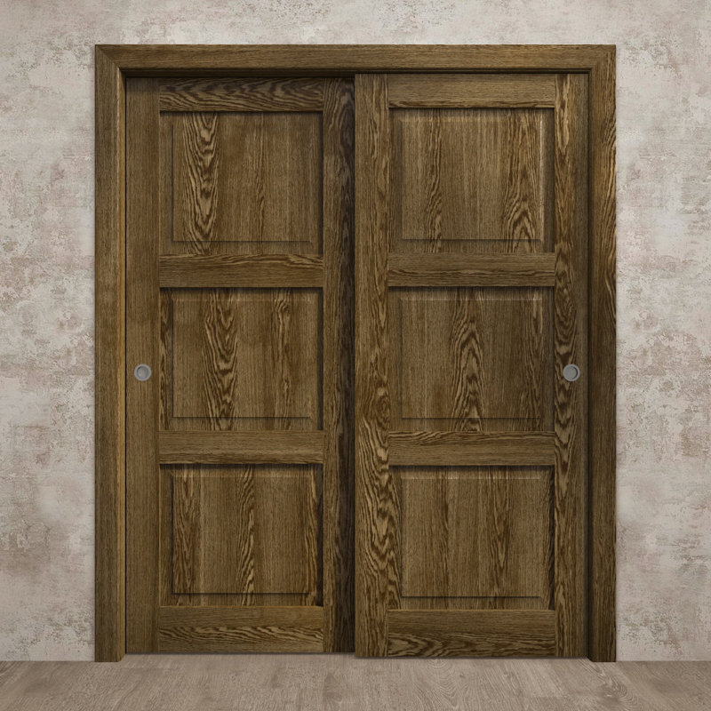 Panneau de porte à dalle | Ego 5010 | Portes en placage de bois | Pochette coulissante à poche, 36 po x 80 po, Chêne marbré