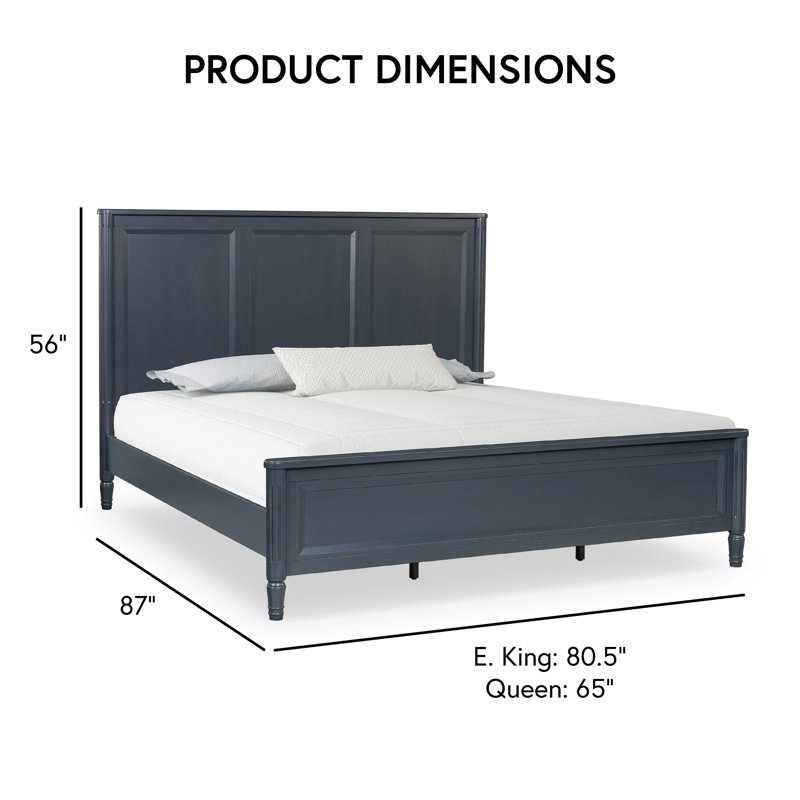 Vinesha Panel Bed, King, Blue