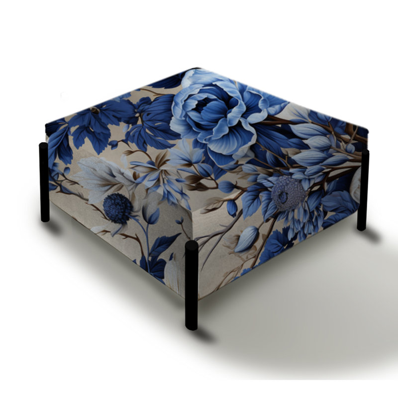 Grand repose-pieds carré bleu Cobalt