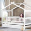 Lit simple en bois avec lit gigogne simple, blanc, lit