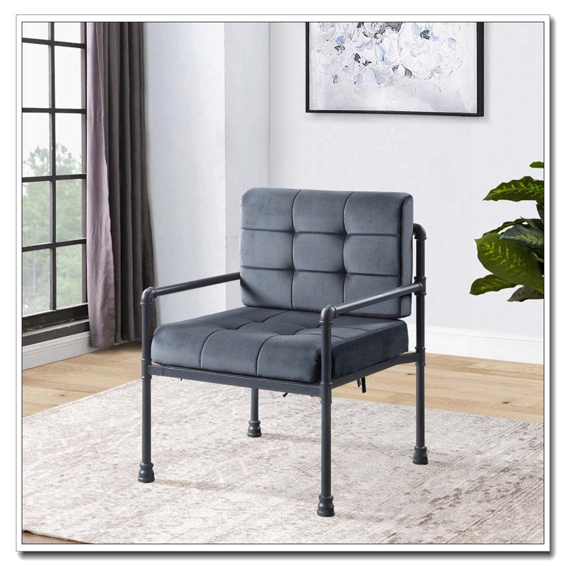 Chaise d'appoint de style industriel avec mousse à mémoire de forme