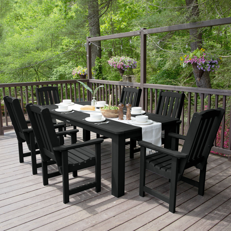Ensemble repas pour 6 personnes Kile, Noir, L 72 po x l 42 po x H 30 po