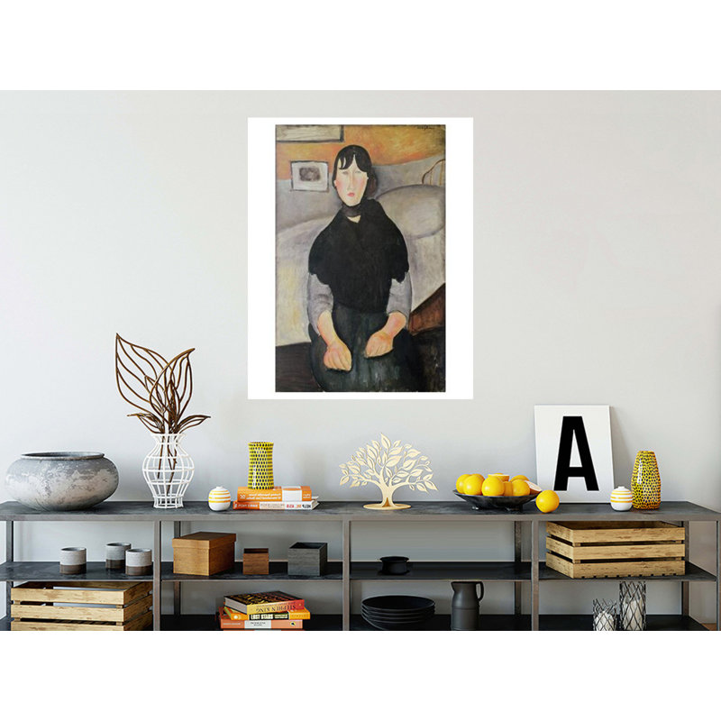 «Young Woman of the People» par Amedeo Modigliani - Estampe numérique, H 40 po x l 32 po