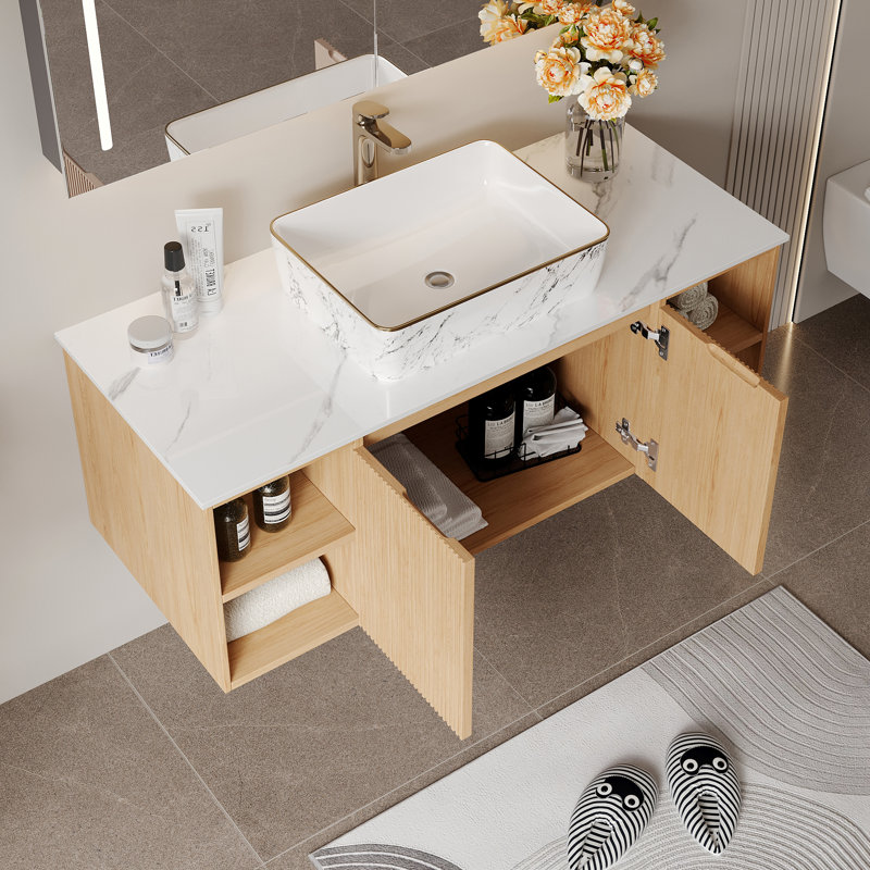 Ensemble de meuble-lavabo simple 48 po avec lavabo en céramique