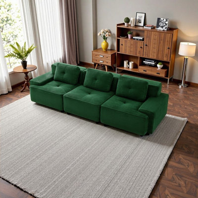 117" Modern L-Shaped Modular Sectional Sofa With Extra-Wide Chaise Lounge Deep Seat Cloud Couch Tufted Stitching & Zero-Tool Assembly
