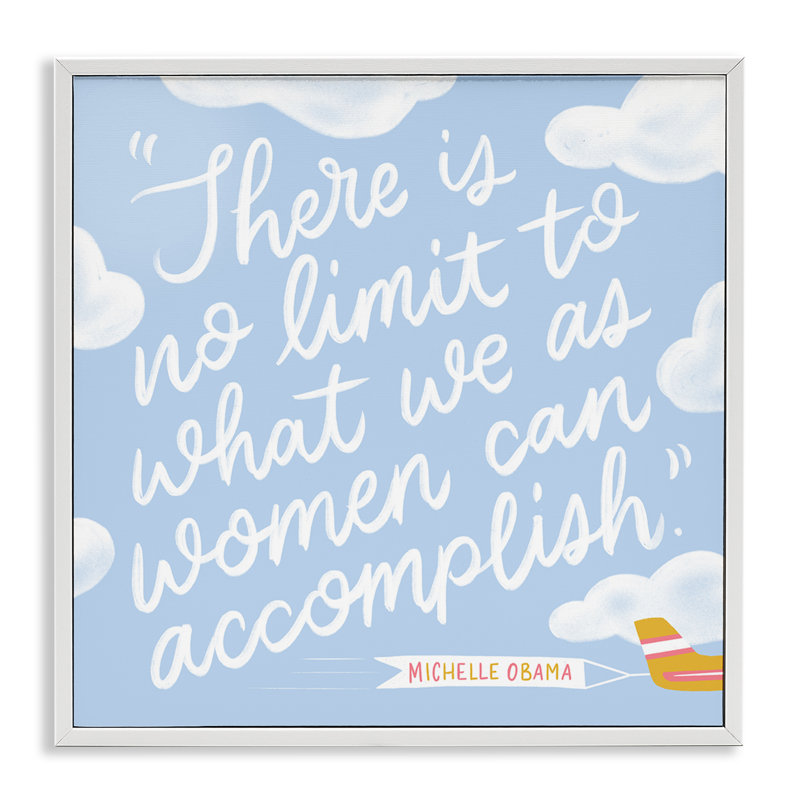 «Women Accomplment», citation giclée par Joylark Studio, Giclée encadrée blanc bord de mer, H 17 po x l 17 po
