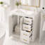 Meuble-lavabo de 76 cm avec lavabo en céramique, meuble autoportant à 1 porte et 3 tiroirs, structure en bois massif et MDF, de style moderne, vert-1037580823