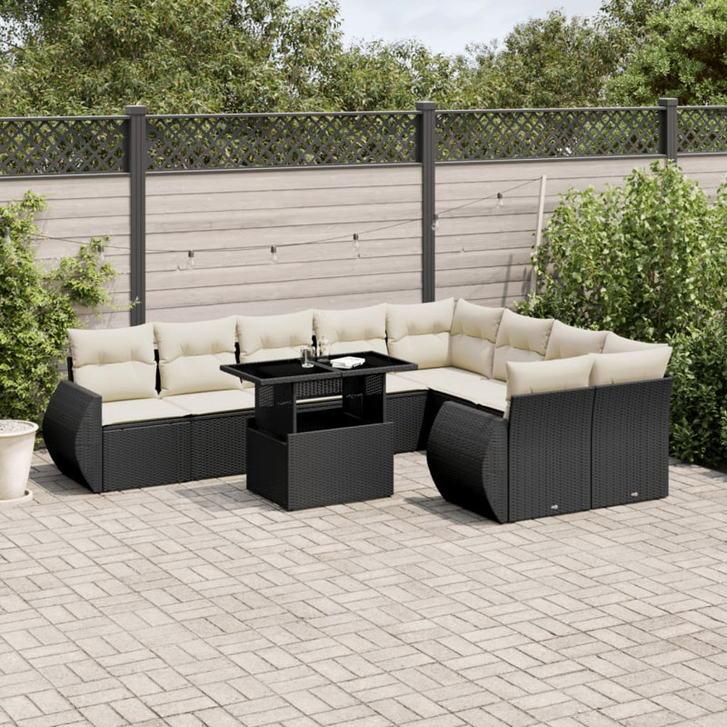 Ensemble de canapé de patio avec coussins 10 pièces Vidaxl