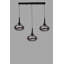 Lustre en métal élégant avec capuchon en verre, hauteur réglable, 7,9 po x 10,2 po | Plaque de base: 21,7 po x 2,4 po x 1,2 po | 3 x douilles E27 (40 W maximum) | Finition grise et noire, idéale pour les salles à manger et les espaces de vie modernes-660641106-660641117