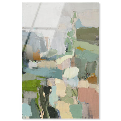 Décoration murale verte imprimée en acrylique Aqua Green Genesis par Art Remedy