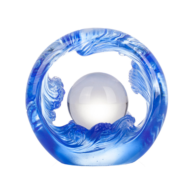 Home Décor Crystal Feng Shui Symbolizing Water and the Constant Flow of Riches