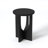 Solid Wood Modern End Table - Distressed Black Finish, Sculptural Pedestal, Easy 5-min Assembly -673875415