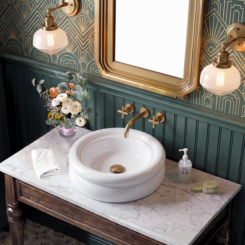 Lavabo-vasque en argile réfractaire italienne fini à la main Victorian Collection