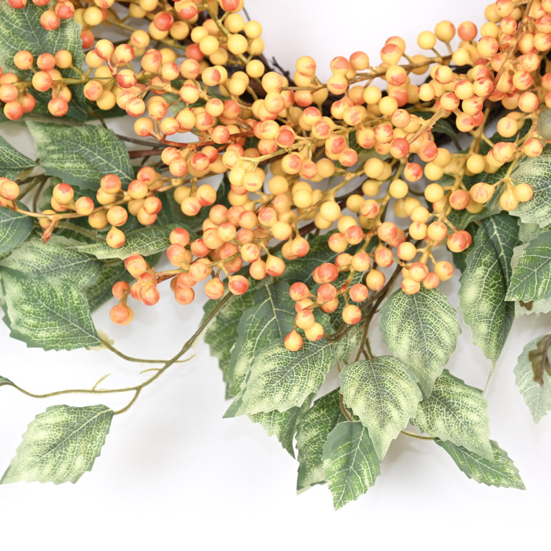 Couronne de 22 po pour porte de jardin 22 po, Vert / Jaune