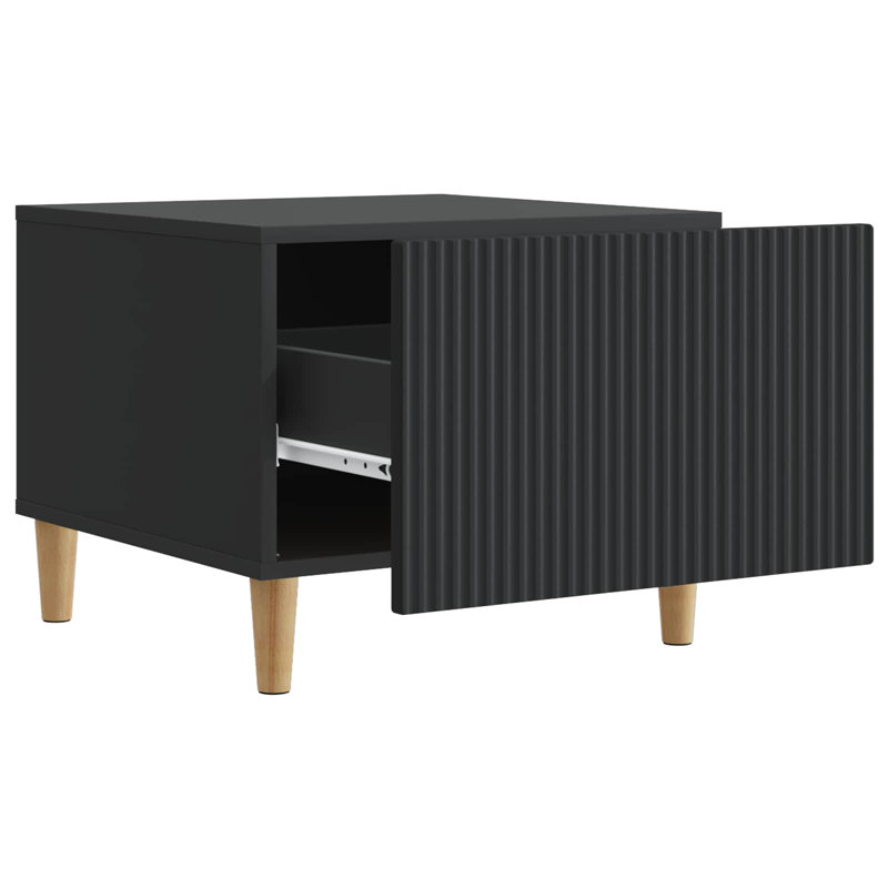 Coffee Table with Storage, 40cm H x 50cm L x 49cm W, Black
