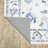 Kugler Vintage Traditional Ivory/ Blue Printed Washable Flat Pile Area Rug-223956333