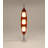 Vertical Oval Wood Panel Three Light Floor Light Fixture