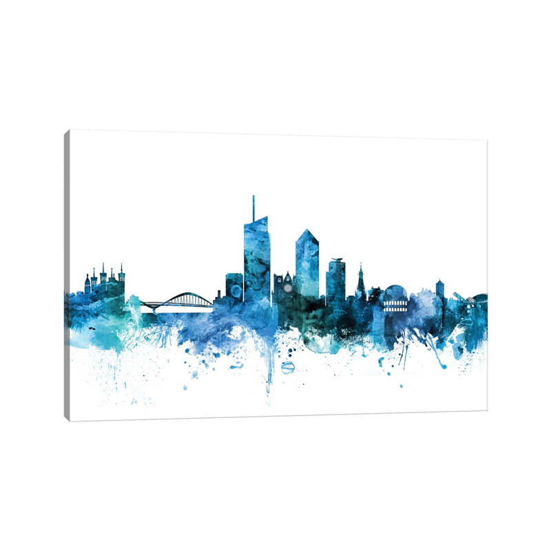 Lyon, France Skyline by Michael Tompsett - Wrapped Canvas Gallery-Wrapped Canvas Giclée, 66.04 cm H x 45.72 cm W x 1.91 cm D