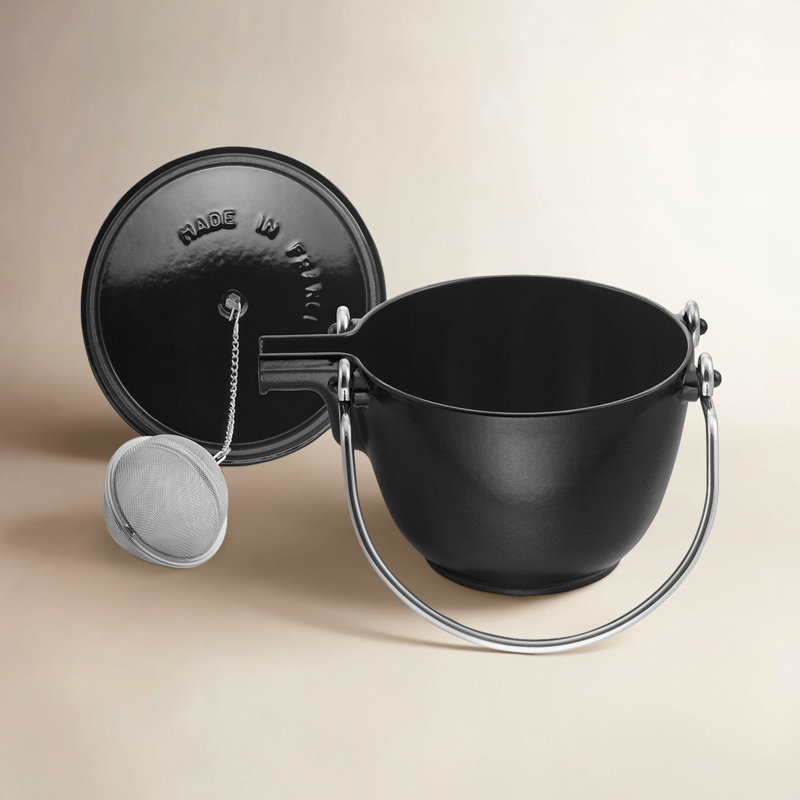 Staub Cast Iron 1-Quart Round Tea Kettle, Black Matte