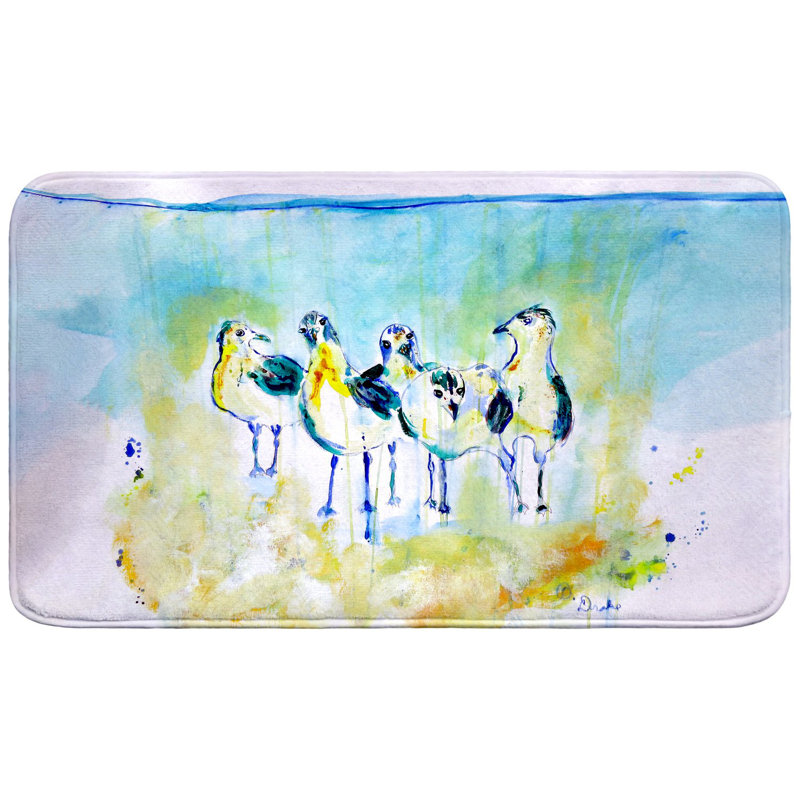 Abstract Gulls II Bath Mat, 30" L x 18" W