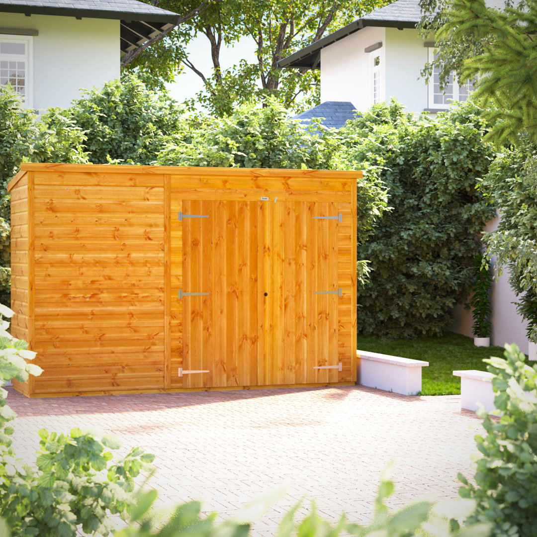 Powersheds 10 x 3ft Pent Timber Tongue & Groove Storage Shed