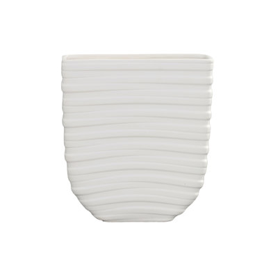 Ceramic Tall Rectangle Pot Matte Finish White