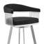 Tabouret pivotant en similicuir Robinett avec base et accoudoirs en métal-349604298-351080181-349604303