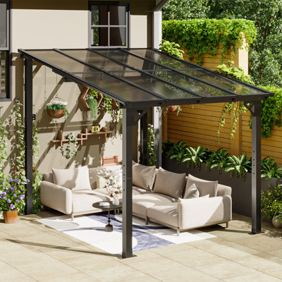 12 Ft. W X 10 Ft. D Aluminum Pergola With Canopy