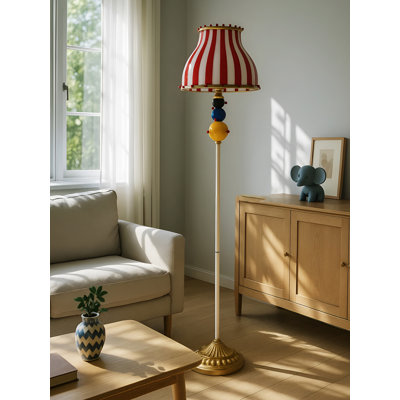 Minimalist Modern Wrought Iron & Glass Floor Lamp
