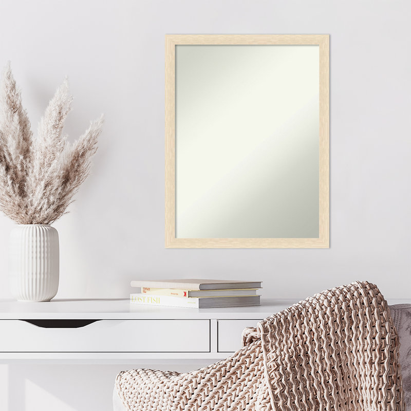 Jilyan Solid Wood Rectangle Wall Mirror, Natural
