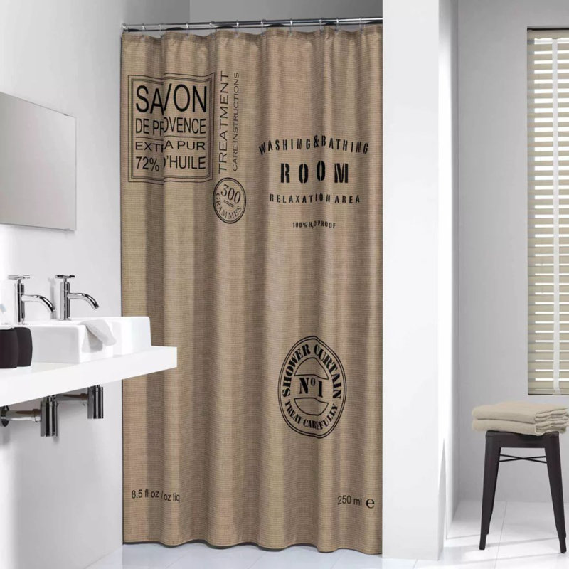 Sealskin Shower Curtain Provence 180cm Ecru