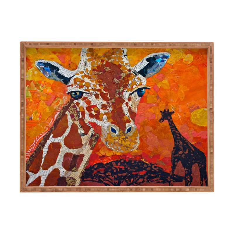 Plateau de service en bambou giraffe