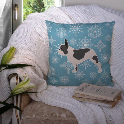 Coussin intérieur/extérieur en flocons d’hiver