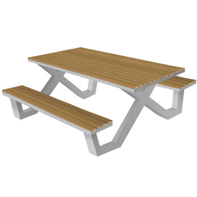 Vienna Rectangular 6 - Person 72" Long Picnic Table