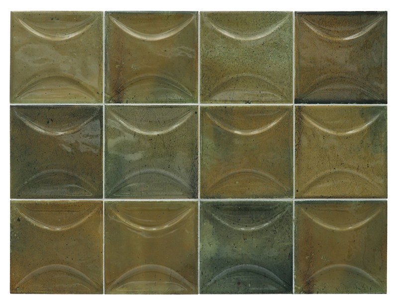 Antiek 3.94 in. x 3.94 in. Glossy Ceramic Square Deco Wall Tile (6.68 sq. ft./case) (60-pack), Olive Green