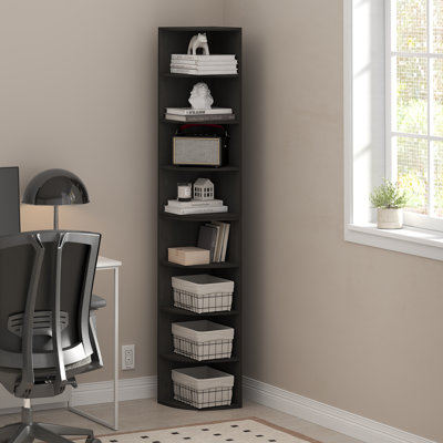 Econ 8-Tier Corner Shelf Bookcase, Bookshelf