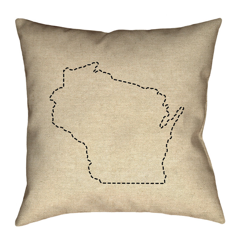 Oreiller Katelyn Smith Wisconsin, 14 po x 14 po, Coussin décoratif