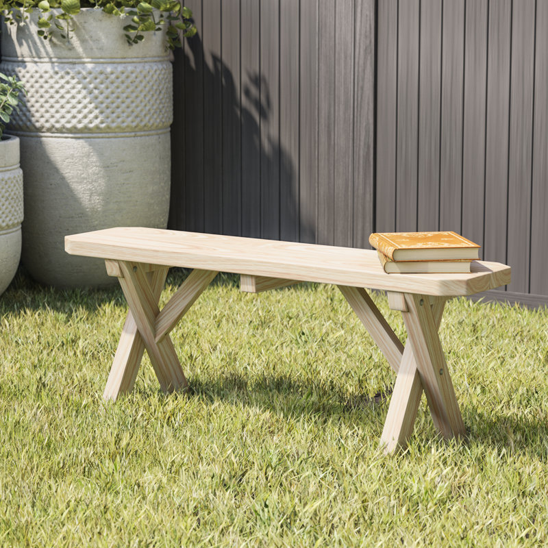 Banc de pique-nique en bois Sempronius, Brut