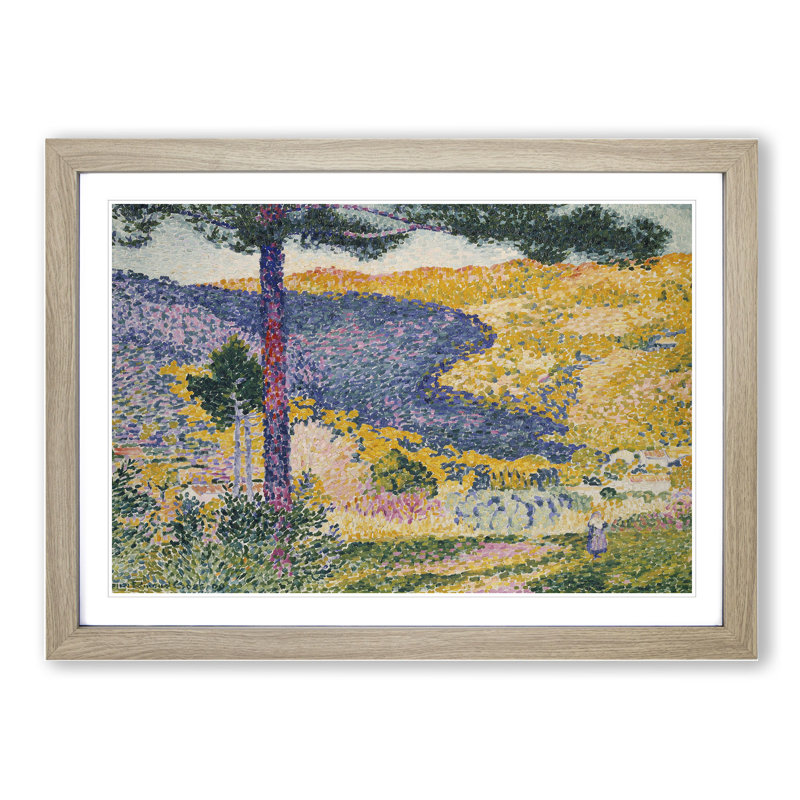 Valley with Fir by Henri-Edmond Cross - Picture Frame Painting, Oak Framed, 27cm H x 36cm W x 2cm D