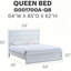 Élégant grand lit avec panneaux texturés (matelas non inclus)