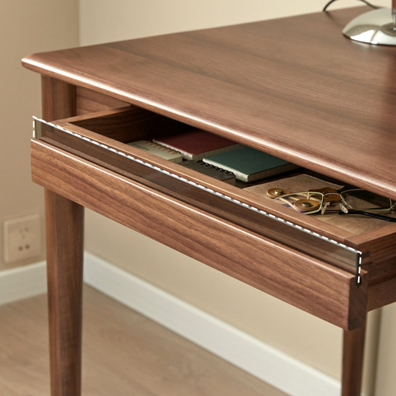 Bureau d'écriture simple et durable en bois de noyer, H 29,52 po x l 39,37 po x P 21,65 po