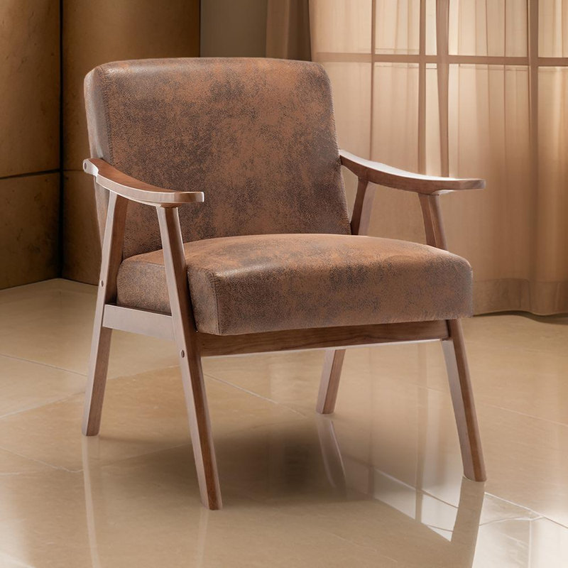 Jamesina 26.37" W Armchair, Gray Faux Leather