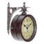 Outdoor Round Metal Wall Clock 12 Inches - Weathered Brown