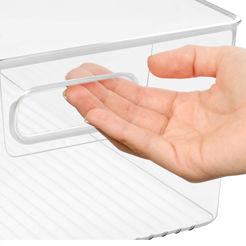 Clear Stackable Plastic Storage Bins with Handles, 3-Pack