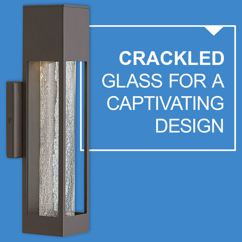 Vapor Crackled Glass Outdoor Armed Sconce, Bronze, 28" H x 4.75" W x 3.75" D