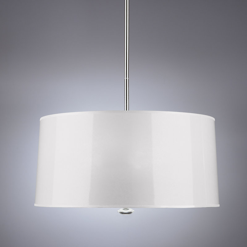 Penelope 3 - Light Drum Chandelier, White Ceramik Parchment