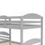 Lit superposé simple en forme de L en bois massif gris neutre avec lit gigogne, pouvant accueillir plusieurs personnes pour les chambres familiales et d'amis